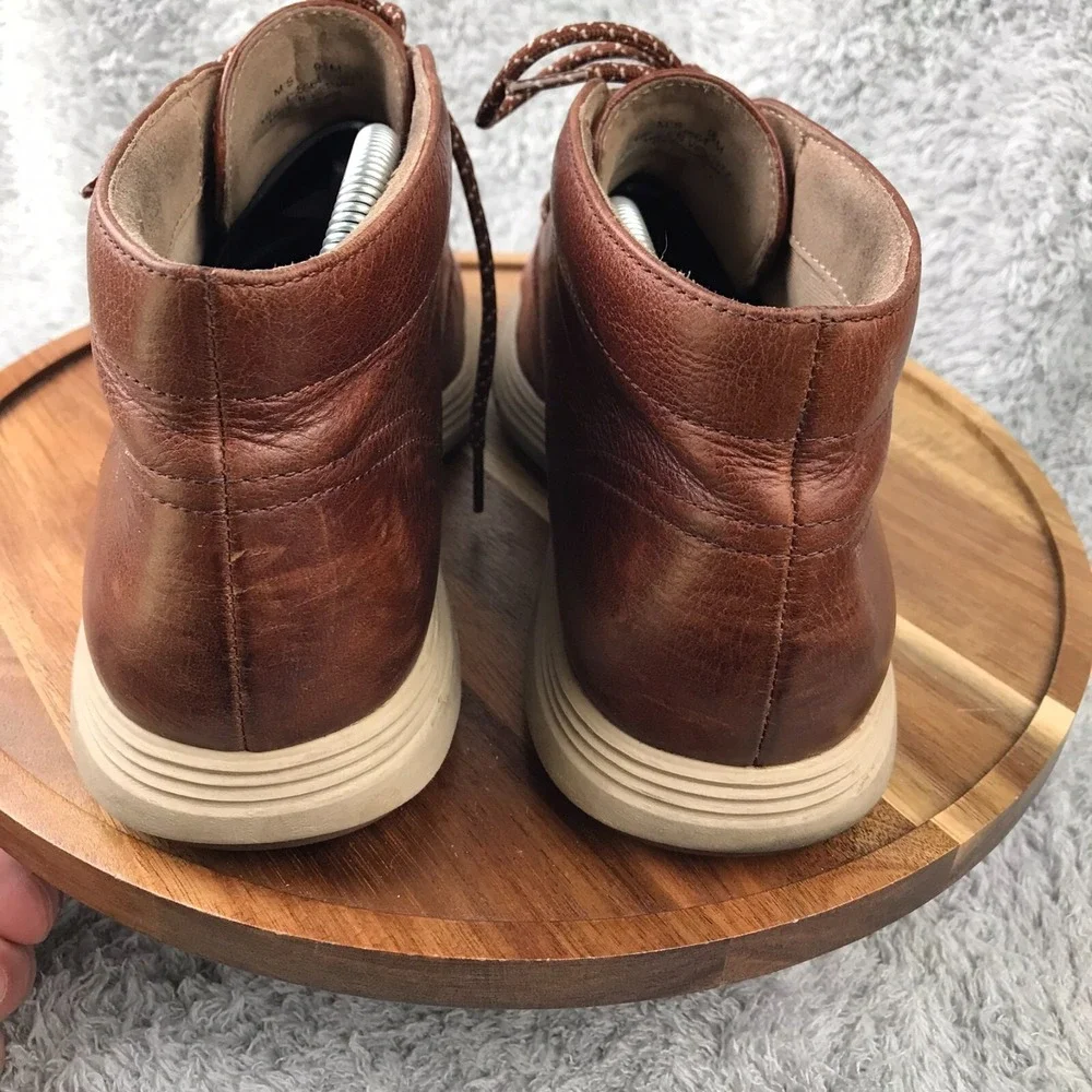 Cole Haan Original GrandChukka Boots Mens 9.5M Brown Patina Leather Shoes C25564